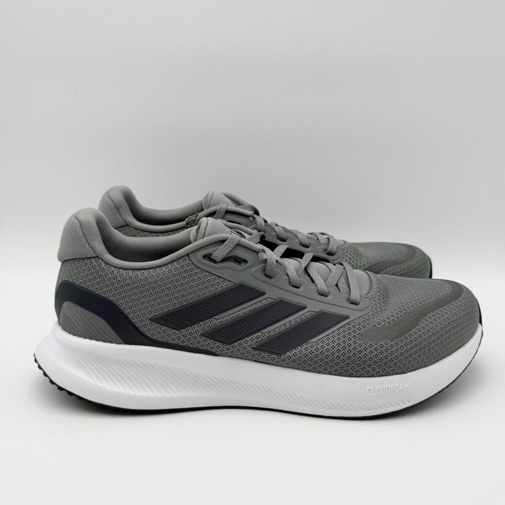 Adidas Mens Runfalcon 5 Athletic Shoes Size 9 Grey White Running GUC